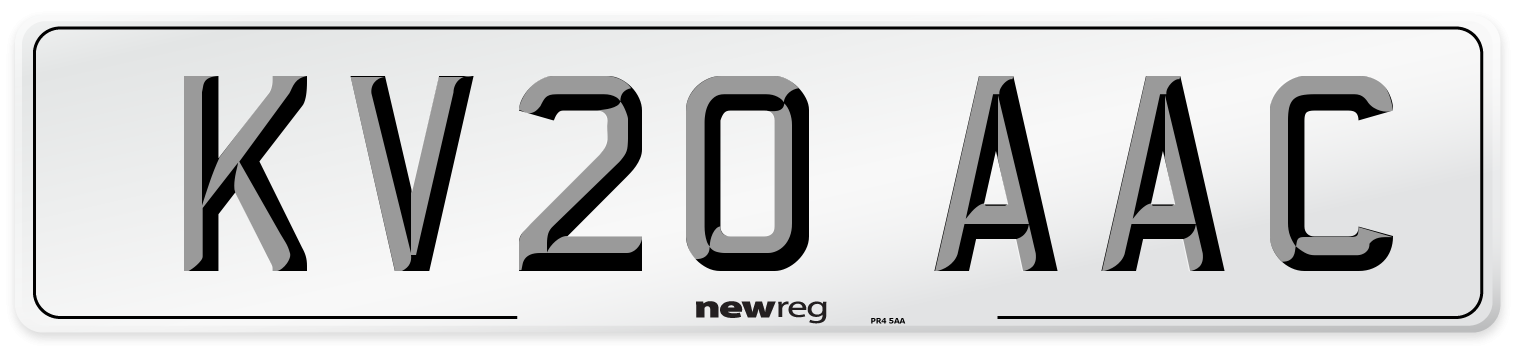 KV20 AAC Number Plate from New Reg
